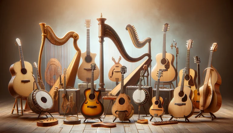 Instrumenty strunowe. Od łuków łowieckich do gitar elektrycznych.